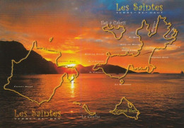 1 Map Of  Les Saintes Islands / Guadeloupe * Landkarte Dieser Inselgruppe Mit Den Inseln Terre-de-Haut Und Terre-de-Bas - Mapas