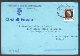 PESCIA - PISTOIA - 1943 - CARTOLINA CON STEMMA DELLA CITTA'  (INT669) - Pubblicitari