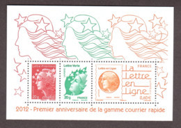 France - 2012 - Feuillet F4687 - Neuf ** - La Lettre En Ligne - Unused Stamps