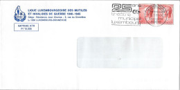 H397 - LETTRE DE LUXEMBOURG DU 05/04/89 - FLAMME - ENTETE LIGUE LUXEMBOURGEOISE DES MUTILES ET INVALIDES DE GUERRE - Storia Postale