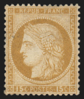 N°55, Cérès 15c Bistre, Neuf * Avec Trace De Charnière - GNO - BEAU D'ASPECT - 1871-1875 Ceres