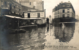 CRUE DE PARIS INONDATION DU QUARTIER DE JAVEL SAUVETAGE SUR UN RADEAU - Paris Flood, 1910