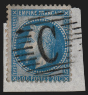 N°29A, Lauré 20c Bleu, Oblitéré Cachet Anglais Killer C De Constantinople - TB - 1863-1870 Napoléon III. Laure