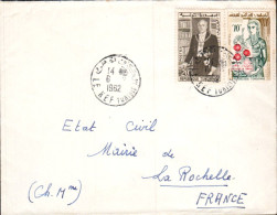 TUNISIE AFFRANCHISSEMENT COMPOSE SUR LETTRE POUR LA FRANCE 1962 - Tunisia