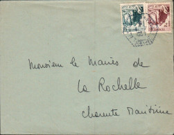 TUNISIE AFFRANCHISSEMENT COMPOSE SUR LETTRE POUR LA FRANCE 1957 - Tunisie (1956-...)