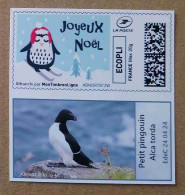 MTEL 30 : ECOPLI Joyeux Noël - Pingouin Alca Torda (autocollant / Autoadhésif) - Neufs