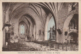 QU 1-(24) SALIGNAC FENELON - INTERIEUR DE L' EGLISE - CARTE COLORISEE - 2 SCANS - Autres & Non Classés