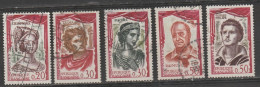 France N° 1301 à 1305 La Série Comediens Français - Used Stamps