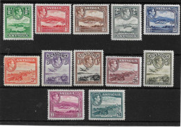 ANTIGUA 1938 - 1951 SET SG 98/109 MOUNTED MINT Cat £130 - 1858-1960 Crown Colony