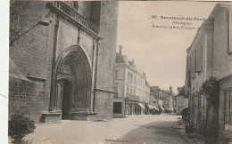 QU 3-(24) BEAUMONT DU PERIGORD - RUE PRINCIPALE ET PORTIQUE DE L' EGLISE - 2 SCANS - Autres & Non Classés