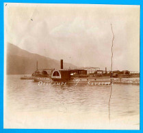 Savoie 1897 * Lac Du Bourget, Bateau à Vapeur « Ville D’Aix », Port Aix-les-Bains   * Photo Originale - Places