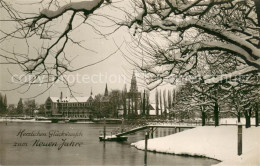 73724123 Konstanz Bodensee Uferpartie Am See Neujahrskarte Feldpost Konstanz Bod - Konstanz