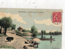 SAINT-AMAND-MONTROND BORDS DU CHER A LA ROCHE ( LAVANDIERES ) ( CARTE TOILEE ET COLORISEE ) - Saint-Amand-Montrond