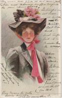 QU 7 - " LITTLE LADY DEMURE " - ILLUSTRATEUR PHILIP BOILEAU - JEUNE FEMME SEREINE CHAPEAUTEE  - 2 SCANS - Boileau, Philip