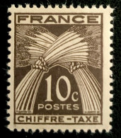 1943 FRANCE N 68 CHIFFRE TAXE 10c TYPE GERBES DE BLÉ - NEUF** - 1859-1959 Postfris