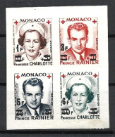 Monaco 1951 Imperforated Red Cross With Overprints MNG (Mint No Gum) ** - Neufs