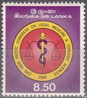 SRI LANKA ,1986,  The 2nd Indo-Pacific Congress On Legal Medicine And Forensic Sciences, 1 V,  MNH, (**) - Sri Lanka (Ceylan) (1948-...)