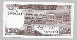 MAURICE      BILLET   5  RS  1985 - Mauritius