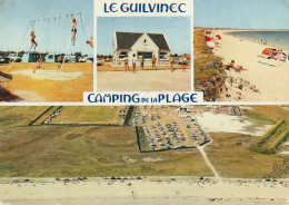 QU 12-(29) LE GUILVINEC - CAMPING DE LA PLAGE - LA PLAGE , LE CAMPING , LES JEUX - MULTIVUES COULEURS  - 2 SCANS - Guilvinec