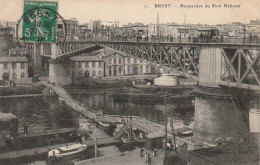 QU13-(29) BREST - PERSPECTIVE DU PONT NATIONAL - TRAMWAY - 2 SCANS - Brest