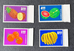 (T3) Taiwan 1964 Fruits Complete Set With Margin - MNH - Ungebraucht