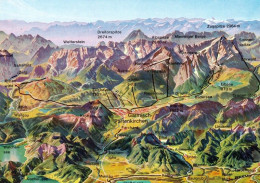 1 Map Of Germany * 1 Ansichtskarte Mit Der Landkarte - "Werdenfelser Land" Garmisch-Partenkirchen U. Umgebung * - Carte Geografiche