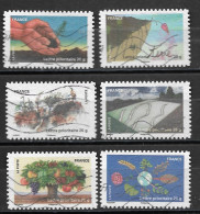 France  2011  Obitéré  Autoadhésif  N° 526 -  527 - 528 - 529 - 530 - 537   -   Fête Du Timbre  "  Fête De Le Terre  " - Used Stamps