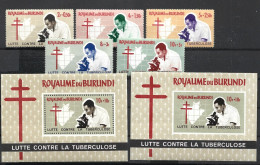 Burundi 1965 Red Cross Two Souvenir Sheets Perf And Imperf And Set Complete MNH - Ungebraucht