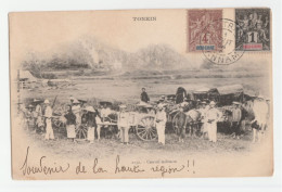 CPA Coloniale 1904 "Tonkin, Convoi Militaire (cachets De Nhatrang - Annam)" Indochine - Viet Nam - Vietnam