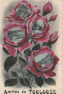 QU 16-(31) AMITIES DE TOULOUSE - CARTE FANTAISIE  MULTIVUES - ROSES AVEC COEURS VUES - 2 SCANS - Toulouse