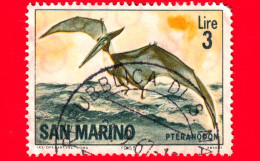 SAN MARINO - Usato - 1965 - Animali Preistorici - Animals - Pteranodonte - 3 L. - Usati