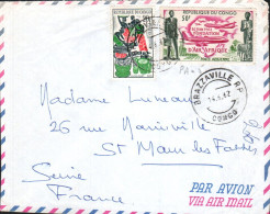 CONGO AFFRANCHISSEMENT COMPOSE SUR LETTRE POUR LA FRANCE 1962 - Otros & Sin Clasificación