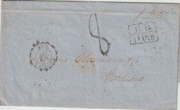 HAÏTI / MARITIME - 1864 - LETTRE De PORT AU PRINCE => BORDEAUX - MARQUE ECHANGE1F60c + CURIEUSE ENTREE AMBULANT CALAIS - Maritieme Post