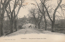 QU 18-(32) GIMONT - VUE PRISE DE L' AVENUE DE LA GARE - 2 SCANS - Other & Unclassified