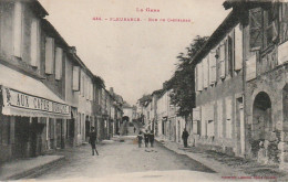 QU 18-(32) FLEURANCE - RUE DE CASTELNAU - COMMERCE : " AUX CAFES D' ORIGINE " - ANIMATION - 2 SCANS - Fleurance