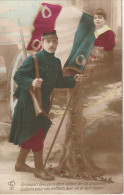 QU 19 - " EN AVANT ! GROUPONS NOUS AUTOUR DE NOS DRAPEAUX  ..." - SOLDAT AVEC DRAPEAU ET ENFANT - 2 SCANS - Patriotic