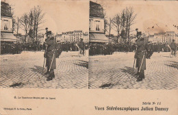 QU 19- LE TAMBOUR MAJOR ( 46e DE LIGNE ) - VUE STEREOSCOPIQUE JULIEN DAMOY - 2 SCANS - Regimenten