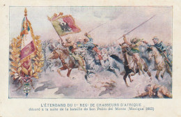 QU 19- L' ETENDARD DU 1er REGIMENT DE CHASSEURS D' AFRIQUE - COLLECTION PETIT PARISIEN - 2 SCANS - Regiments