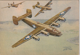 QU 21- COLLECTION DES AVIONS ALLIES - CONSOLIDATED B 24 " LBERATOR " (E.U) - ILLUSTRATEUR PETIT - CARTE PUB ASPIRINE  - 1939-1945: 2ème Guerre