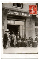 Devanture Du Café-Comptoir L. Daumain. Carte Photo Animée Non Située - Cafés