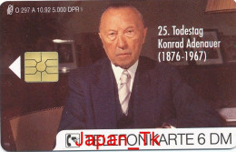 GERMANY O 297 A/B 25. Todestag Konrad Adenauer - Aufl  5 000 - Siehe Scan - O-Series : Series Clientes Excluidos Servicio De Colección