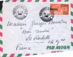 MADAGASCAR SEUL SUR LETTRE POUR LA FRANCE 1963 - Madagaskar (1960-...)