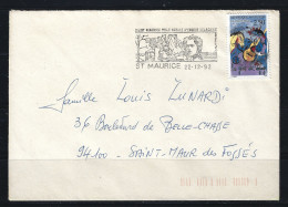 FRANCE 1992- Y&T N° 2784 . 2 F.50 Multicolore , Sur Lettre. Oblitération Du 22-12-92. 94 ST MAURICE .Val De Marne. - Covers & Documents