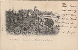 RE 6-(36) SAINTE SEVERE - RUINES DU VIEUX CHATEAU ET PORTE D' ENTREE - 2 SCANS - Autres & Non Classés