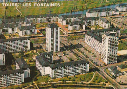 RE 7-(37) TOURS - LE QUARTIER " LES FONTAINES "  ET LE JARDIN HONORE DE BALZAC - CARTE COULEURS - 2 SCANS - Tours