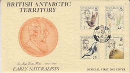 British Antarctic Territory (BAT) 1985 Early Naturalists 4v FDC Ca Signy (GS165) - FDC