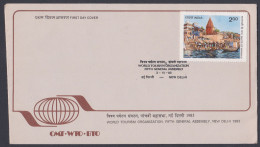 Inde India 1983 FDC World Tourism Organization, Ghats Of Varanasi, First Day Cover - Autres & Non Classés