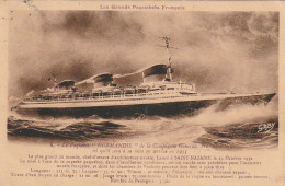 RE 11 - LE PAQUEBOT " NORMANDIE "DE LA COMPAGNIE GENERALE TRANSATLANTIQUE  - 2 SCANS - Dampfer