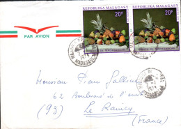 MADAGASCAR AFFRANCHISSEMENT COMPOSE SUR LETTRE POUR LA FRANCE 1973 - Madagascar (1960-...)