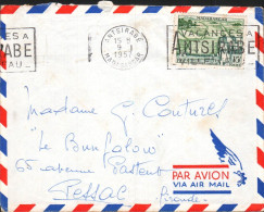 MADAGASCAR SEUL SUR LETTRE POUR LA FRANCE 1957 - Brieven En Documenten